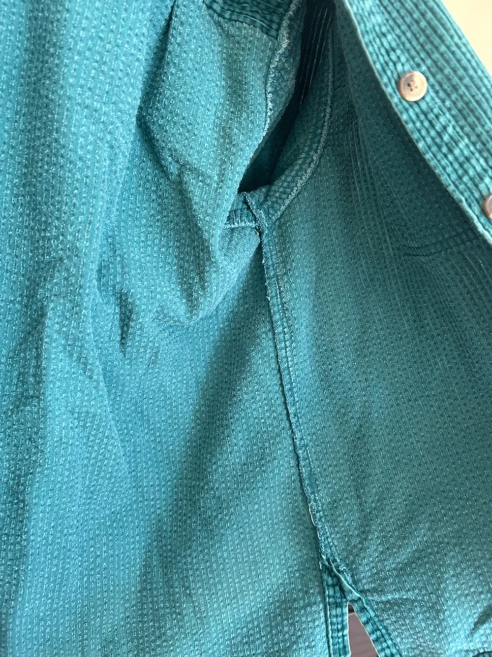 Vintage LL Bean Teal Corduroy Button Down Shirt - Picture 5 of 5